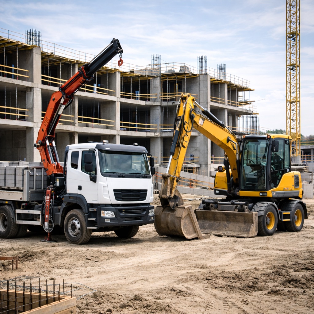 Кран-манипулятор и экскаватор TEREX